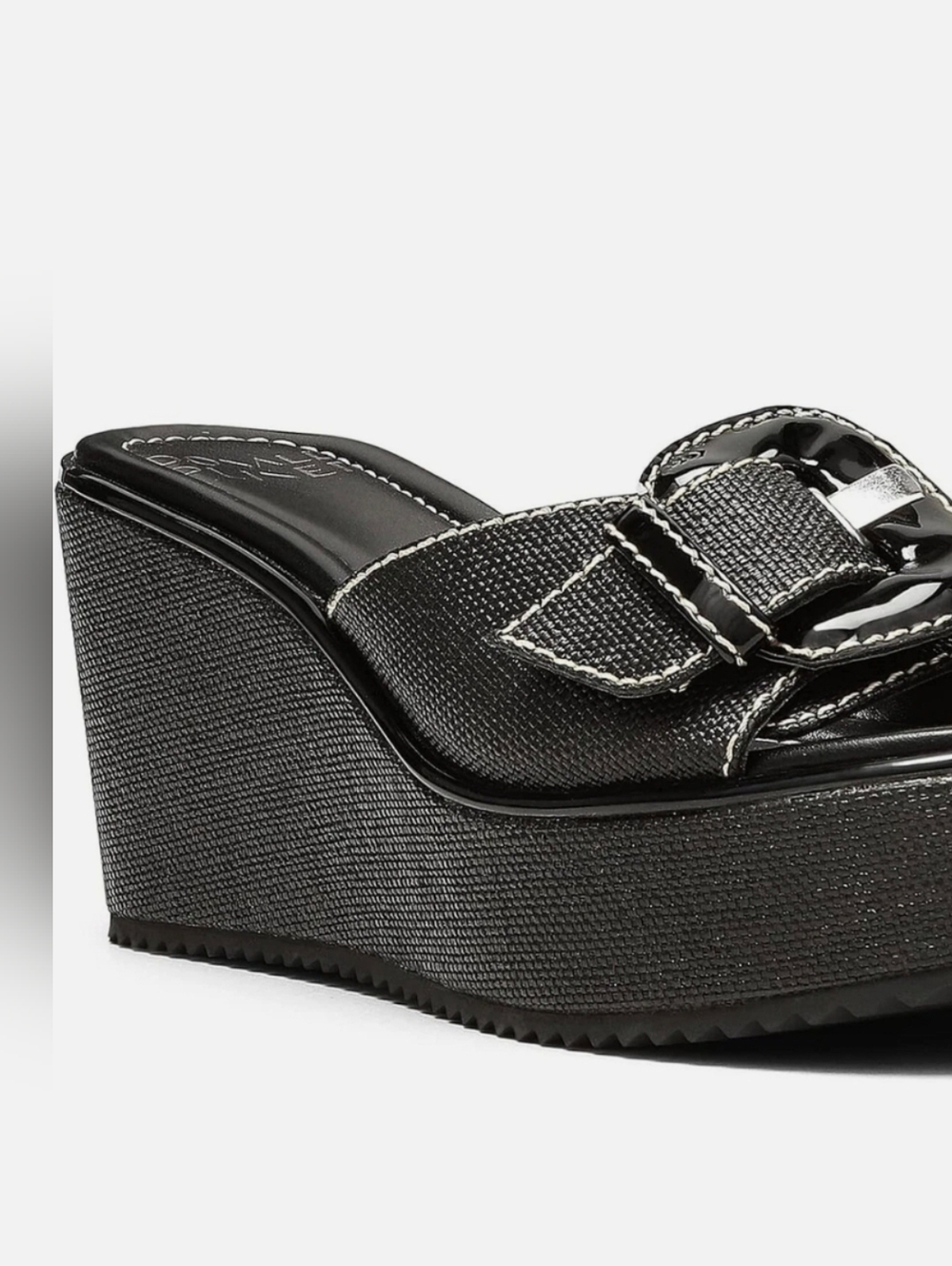 Donald Pliner Women's Ivor Raffia Wedge Sandal Size 7.5M Black New Without Box - Picture 2 of 16